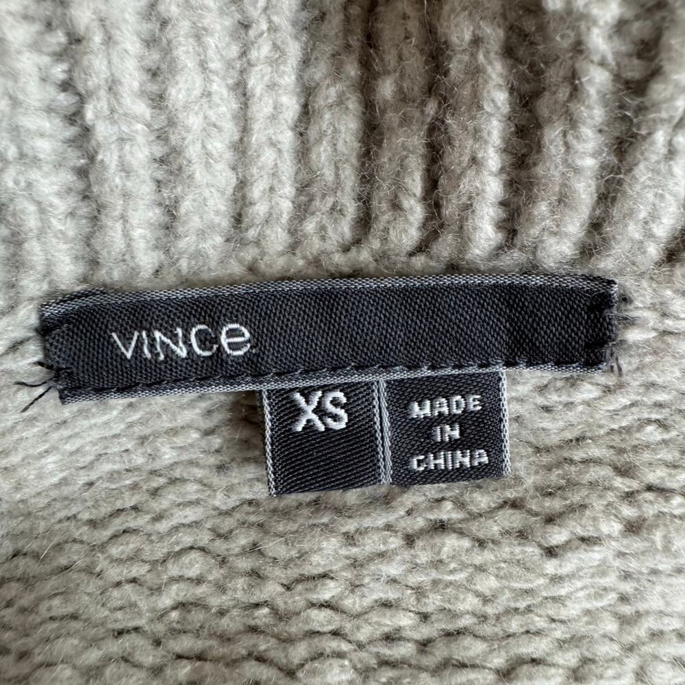Vince Knit Cardigan Wool Silk Cashmere Sweater Womens XS Gray Drape Collar - Picture 9 of 10